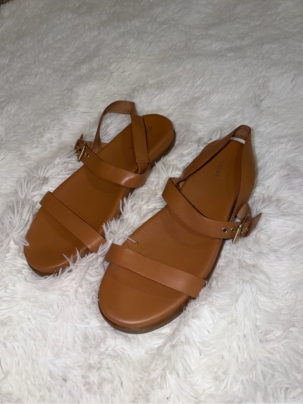 Madewell Brown Leather Strappy Ankle Buckle Sandals size 11